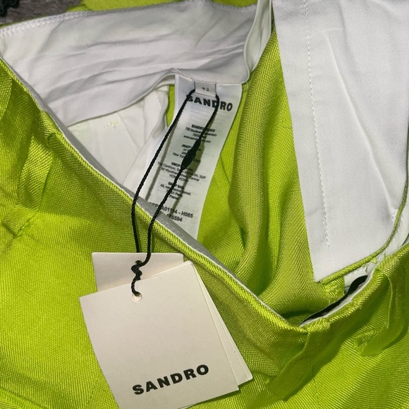 Sandro Paris Deauville Pleat Wide Leg High Waist Pants - Picture 12 of 12